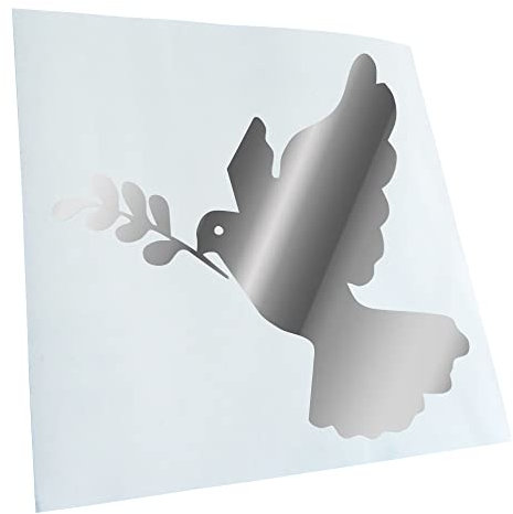Kiwistar - Autoaufkleber - Chrom - 10x10cm Friedenstaube Aufkleber für Auto, Laptop, Fahrrad, LKW, Motorrad Mehrfarbig JDM Decal Racing