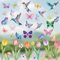 Aquarell Fensterbilder Frühling Sommer,8 Blatt Selbstklebend Fensterbilder Blumen Vogel Schmetterling Wiederverwendbar Fenstersticker Selbstklebend Fenster Aufkleber Deko für Fensterdeko Kinderzimmer