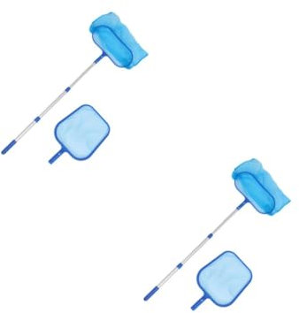 Sosoport 2 Sätze Pool-bergungsnetz Pool Aufblasbar Korb Beckeneinlaufdüse Reiniger Schwimmbad-blattnetz Vakuum Teich Schlauchboote Für Schwimmbecken Linie Pool-abtropfgestell Blue Plastik