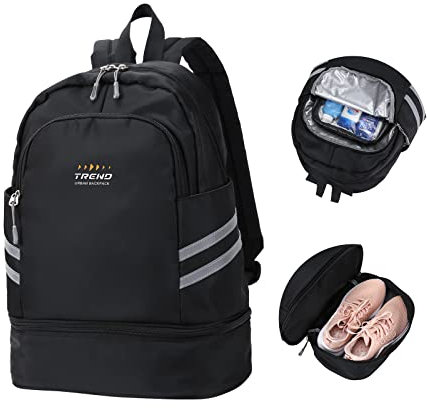 SZLX Zaino da Palestra per Donna con Scomparto per Scarpe Pieghevole Zaino da Viaggio Grande per Laptop Zaino Casual da Scuola Sportivo Borsa da Palestra per Nuoto Yoga Nero