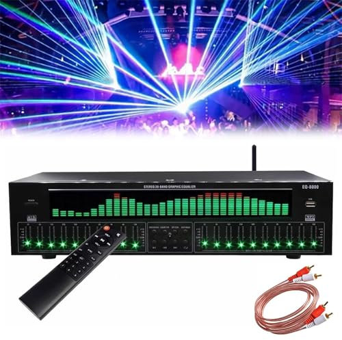 VILA SMO Audio Equalizer, Graphic Equalizer Hifi, 12 Rhythm Patterns, Double 10 -segment Independent Tuning, for Recording Studio