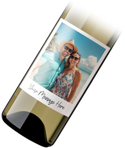 Custom Photo Wine Label Sticker Couples Birthdays Anniversary Wedding Personalised Picture Gift Also Works with Prosecco Champagne