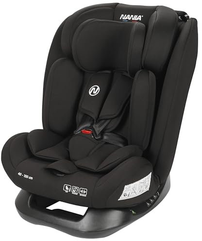 Nania Autositz für Babys, 40 bis 150 cm, Installation mit Sicherheitsgurt, Einstellung der Kopfstütze und Neigung, Lendenwirbelstütze und Verkleinerung, Norm R129 i-Size Standard