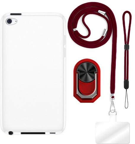 ESACMOT Zubehör-Bundle für Hülle für iPod Touch 4 - Weiß+Rot