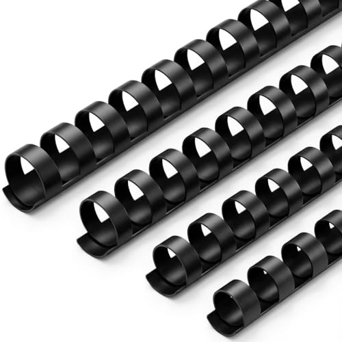 ** Peignes de Reliure en Plastique Noir, 21 Anneaux, 4 Tailles pour 90-190 Feuilles, Format A4, Paquet de 80