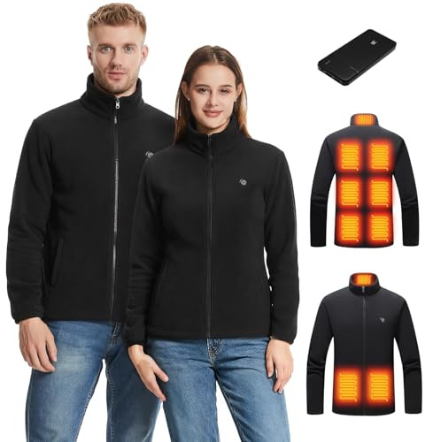 Chaleco Calefactable Hombre Mujer,Chaqueta Calefactable con Bateria 10000mAh,3 Temperaturas 9 Zonas de Calefacción,Electrico Chaleco Chaqueta Térmico Ropa Calefactables Inteligentes Para el Invierno