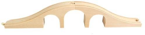 Licsaliwe Hölzerne Eisenbahnbrücke für DIY-Gleise, 17, 3-Zoll-Universal-Dreiloch-Eisenbahngleisstück, Holzeisenbahn für Jungen und Mädchen