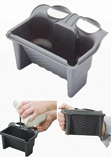 DECK INN ® Paint Jug Kettle with Handle Easy Grip Handheld Handyhold Mini Roller Brush Decorating Pot with up to 2 Litre Capacity Both Paint Varnishes