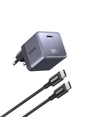 UGREEN Nexode Air 100W USB C Ladegerät mit 1 m USB C Kabel, 1x USB-C Port, | GaN Netzteil mit Ladekabel, kompakter Laptop Charger für MacBook Pro, MacBook Air, iPhone, iPad Pro, Galaxy und ThinkPad