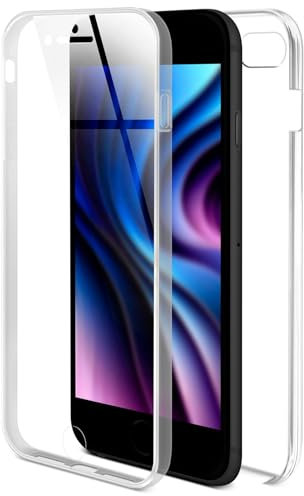 ONEFLOW Touch Case für iPhone 7 / iPhone 8 Hülle 360 Grad Komplett Schutz beidseitig, Handyhülle mit Displayschutz, TPU Schutzhülle durchsichtig vorne und hinten stoßfest, Klar