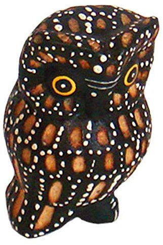 Woru Eule RASA mini, ca. 6 cm aus Holz, handgeschnitzt und bemalt