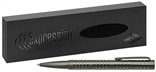 WEDO 260710055 Design Kugelschreiber Expression, Drehmechanik, blaue Metall Großraummine Parker im Geschenkkarton, gunmetal
