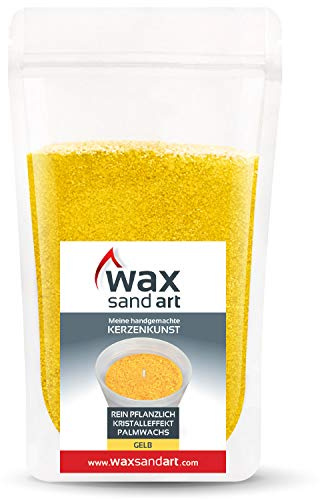 Kerzensand 500 Gramm ohne Duft von Kerzenwelt (ink. Dochte) (Gelb)