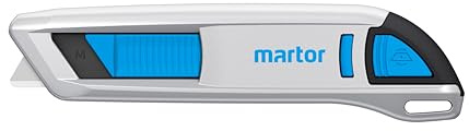 MARTOR Sicherheitsmesser SECUNORM 500 Klingeneinzug Aluminium 9 mm | Cuttermesser, Beids. Schieber, Alu-Griff, abger. Klinge, 9 mm Schnitttiefe, Karton, Folie, Klebeband, No. 50000210.02