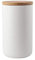 Keramik Vorratsdosen, Aufbewahrungsdose Frischhaltedose mit Bambusdeckel und Silikonring (Weiß,33.81oz/1000ml)