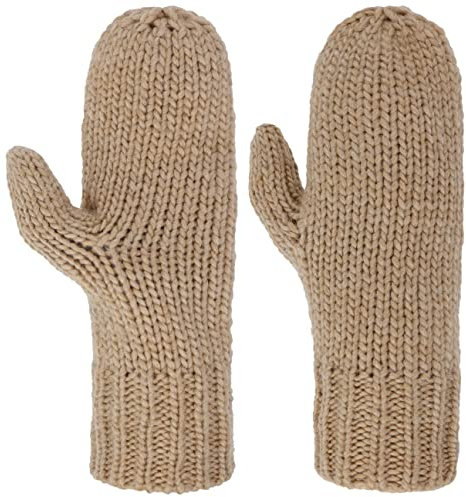 Seeberger Fäustlinge mit Fleecefutter Fausthandschuhe Damenhandschuhe Strickhandschuhe (One Size - beige)
