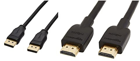 Amazon Basics DisplayPort to DisplayPort Cable - 6 Feet & High-Speed 4K, Ultra HD, HDMI 2.0 Cable - 3m / 10 Feet (Latest Standard) Supports Ethernet, 3D, Audio Return