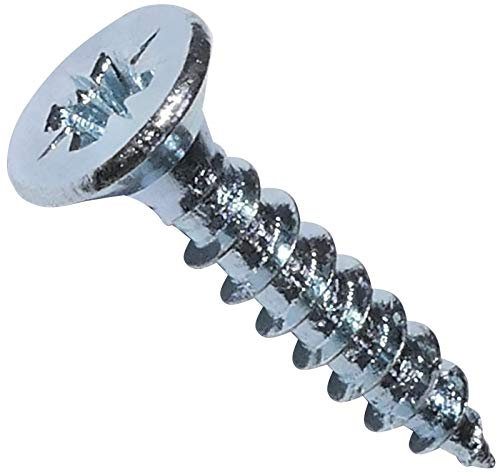 AERZETIX - Lot de 100 - Vis à Bois - Ø3x16mm - en Acier Zingué Métal - Tête Fraisée - à Empreinte Cruciforme Pozidriv - Couleur Argent - C44783