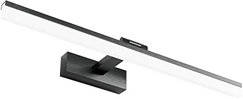 Klighten LED Spiegelleuchte Badezimmer Lampe 60CM, Schwarz Bad Spiegel Beleuchtung Lampe 18W 910LM Badlampe Spiegellampe, 180° Rotation, Kaltes Weiß 6000K, IP44 wasserdicht LED Make-up Light