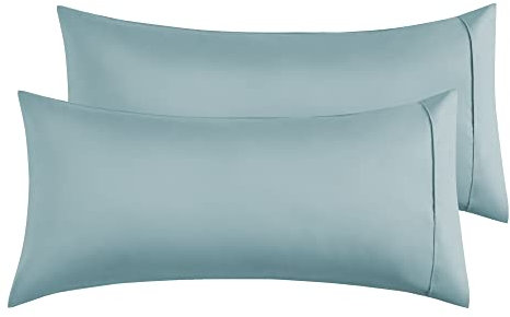 Kissenbezug 50x90 cm 2er Set - Kopfkissenbezug Mikrofaser Premium Superweicher - Kissenhülle 50x90 cm - Blauer See