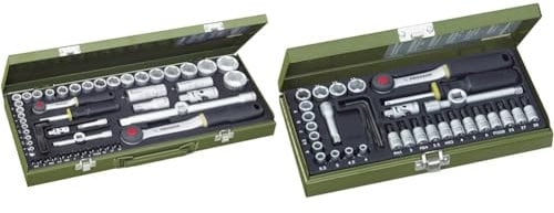 PROXXON Steckschlüsselsatz, 56-teiliges Werkzeug-Set, 23040, Feinmechaniker-Satz mit 1/4-Umschaltratsche sowie Schraubendrehergriff, 36-teiliges Werkzeug-Set, 23080