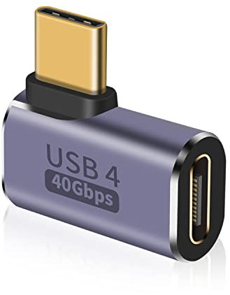 Duttek Right Angle USB C Adapter 40Gbps, USB C Right Angle Adapter Supports 8k@60HZ and 100W fast charging, For Steam Deck, MacBook Pro, Tablet, Phone and More Type C Devices