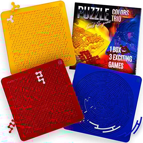 ESC WELT Colors Trio Puzzle - Puzzle für Erwachsene & Kinder - Puzzle mit Einzigartiger Form - Montessori Jigsaw Knobelspiel - Outdoor & Reisespielzeug - Schwieriges Geduldspiel