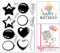 GLOBLELAND Geburtstagsballon Klare Stempel für DIY Scrapbooking Dekor Liebessterne Luftballons Textgrüße Transparente Silikonstempel zum Erstellen von Karten Fotoalbum Dekor