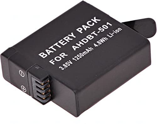 Batteria T6 Power per GoPro Hero8 Black, Li-Ion, 3,8 V, 1250 mAh (4,8 Wh), nero