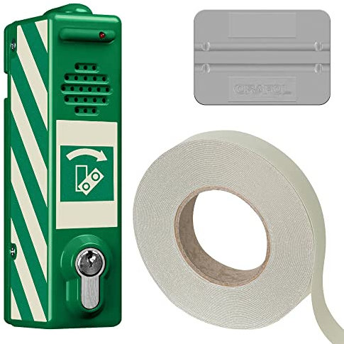 TMS PRO SHOP Türwächter ABUS Zylinderschloss verschiedenschließend, 80/105 dB, nachleuchtend, Art.-Nr. 609948 | Türwächter Notausgang | Fluchttürwächter | Türwächter Alarm