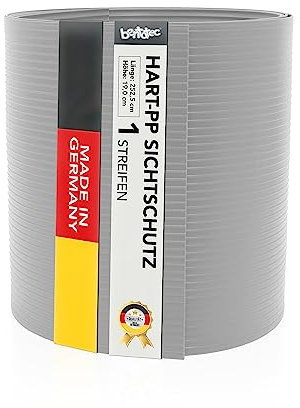Bentatec Guck Nich® Sichtschutz-Streifen Hart-PP (1 Streifen | Fenstergrau (RAL 7040))