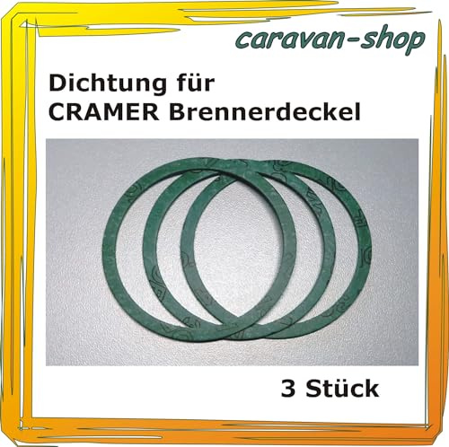 3 x Dichtung für Cramer Gaskocher 1,5 mm dick, Brenner Edelstahl Kocher, Dometic