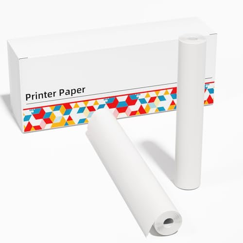 Papier Thermique A4 pour Imprimante Thermique M832, Compatible avec les Imprimante Thermique A4 Phomemo Itari MUNBYN JADENS HPRT, Rouleaux pour l'impression en Continu, 4 Rouleaux