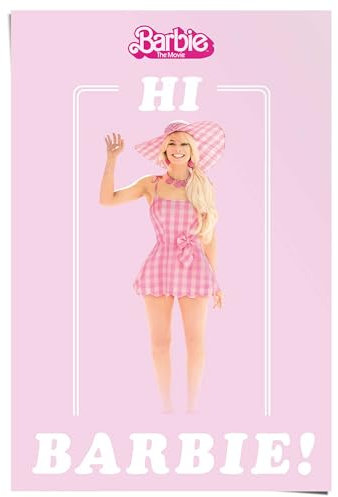 REINDERS Poster, Barbie Film - hi Barbie, Kinderzimmer, Poster, Wanddeko, Room Decor, 150 gr. glänzend Bilderdruckpapier, Lila, 91,5x61cm