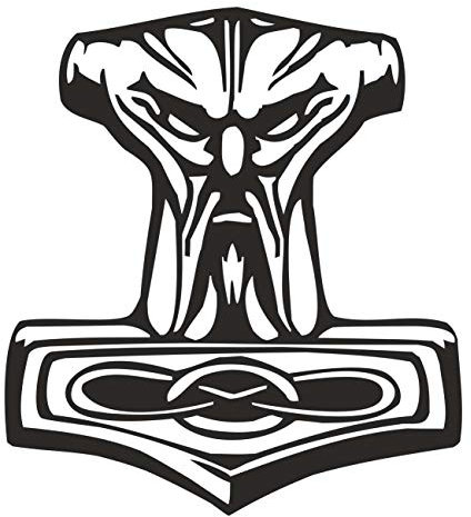 SONS OF ODIN Aufkleber Wetterfest aussen Thors Hammer Weiss schwarz Wikinger