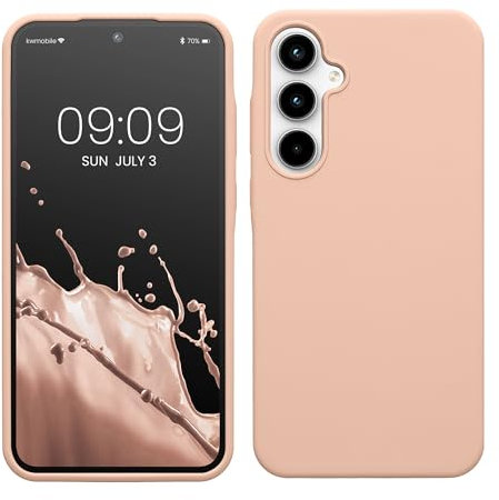 kwmobile Case Compatible with Samsung Galaxy A35 Case - TPU Silicone Phone Cover with Soft Finish - Coconut Swirl