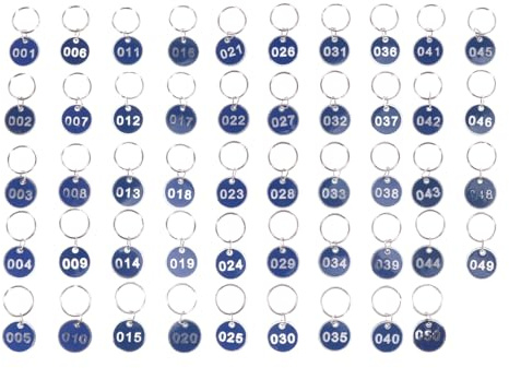 50stücke Aluminiumlegierung Nummernschilder Mit Schlüsselringen Metall Luggage Id Tags Blau Für Schlüssel Gepäck Und Etiketten