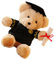 TOYANDONA 3 STK Abschlussgeschenk Dekoration für Abschlusshüte Plüsch-Abschlussbären Bookshelf Decor bücherregal Dekoration ausgestopftes Tier Plüschtier Tierspielzeug Mini