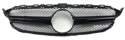 Einlassgitter-Frontgrill, Stoßstangengrill, kompatibel for Mercedes C-Klasse W205 C205 2014–2021, C180 C200 C260 C300 C43 GT AMG-Stil, Zubehör (Color : 14-18 Glossy Black)