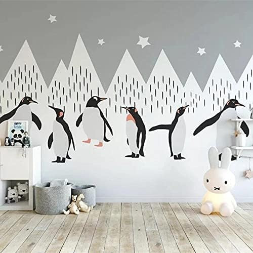 Tier Eisberg Schwarz Und Weiß Grau Stern Tapete Wandmalerei Wanddekoration Schlafzimmer Wohnzimmer Tv Hintergr Tapeten Wohnkultur Fototapete 3D Effekt Wohnzimmer Schlafzimmer Kinderzimmer-430cm×300cm