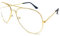 Clear Lens Pilot Style Glasses with UV400 Protection - Unisex (Gold)