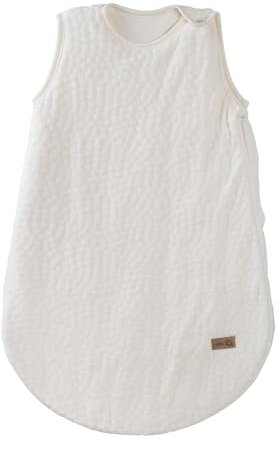 roba Babyschlafsack Seashells Oyster 70 cm für Neugeborene - Ganzjahres Schlafsack aus Bio Baumwolle - Musselin GOTS & OEKO-TEX Standard 100 zertifiziert - Weiß