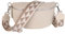 MIRROSI® Bauchtasche Damen, Echtleder, Made in Italy, Umhängetasche, Brusttasche, Crossbody Bag (1 Tasche & 2 Gurte) (Beige (Dreieck), Große Tasche (28x18x9cm))