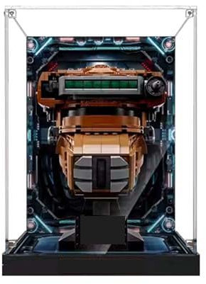 TRUSTFAR Acryl-Vitrine für Lego 75351 St/ar-Wa/rs Prinzessin Le/ia Helm, 3 mm, staubdichte, transparente Schutzhülle, kompatibel mit Lego 75351 (Modell nicht im Lieferumfang enthalten) (Hintergrund 1)