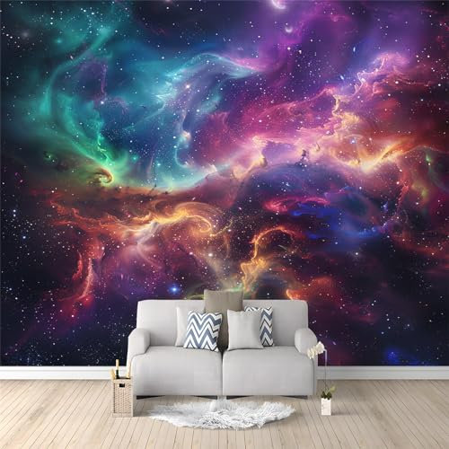 Papier Peint Intissé Ciel étoilé fantastique Décoration Photo Murale 350 x 256 cm Moderne pour Salon Chambre Bureau et Couloir - Peinture Murale en Laine Papier Peint