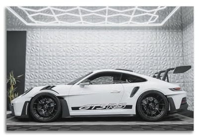 FYRCO Luxuriöses 911 GT3 RS weißes Sportwagen-Poster, 992 Renn-Supersportwagen, dekoratives Gemälde, Leinwand, Poster, 30 x 45 cm