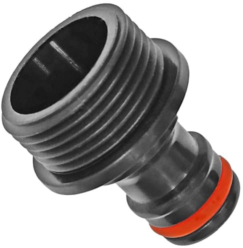 MegaHaustechnik Anschluß Stück Stecker für Gardena Buchse aus Kunststoff PP mit 3/4 Zoll Außengewinde Außendurchmesser 26mm AG Gewinde Wasser Hahn Garten Schlauch Kupplung Adapter Verbinder