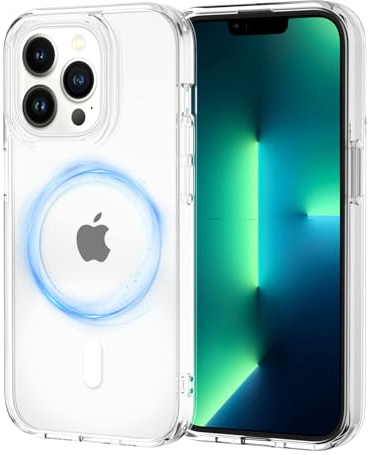 XTCASE Cover Magnetica iPhone 13 Pro, Trasparente | Custodia [Compatibile con MagSafe] TPU Bumper Antiurto Resistente ai Graffi Anti-ingiallimento Ultra Sottile Protettiva Case