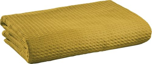 Erwin Müller Sommerdecke, Baumwolldecke Ocker Größe 100x150 cm - luftig-leicht, weiche Qualität, sehr angenehm - 100% Baumwolle