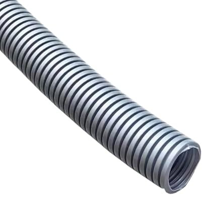 MOCNT Gaine Câbles Électriques Voiture Gaine Ondulée Flexible Protection Cache Fermé Tuyau Fil Gaine Isolante Conduit Tube Rangement Câble Gris Extérieur 10mm Long 3 Mètres